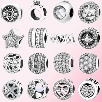 

2019 100% 925 Sterling Silver Round Cat Eye Jewelry Stars Couple Gifts Hollow Love Charm Beads