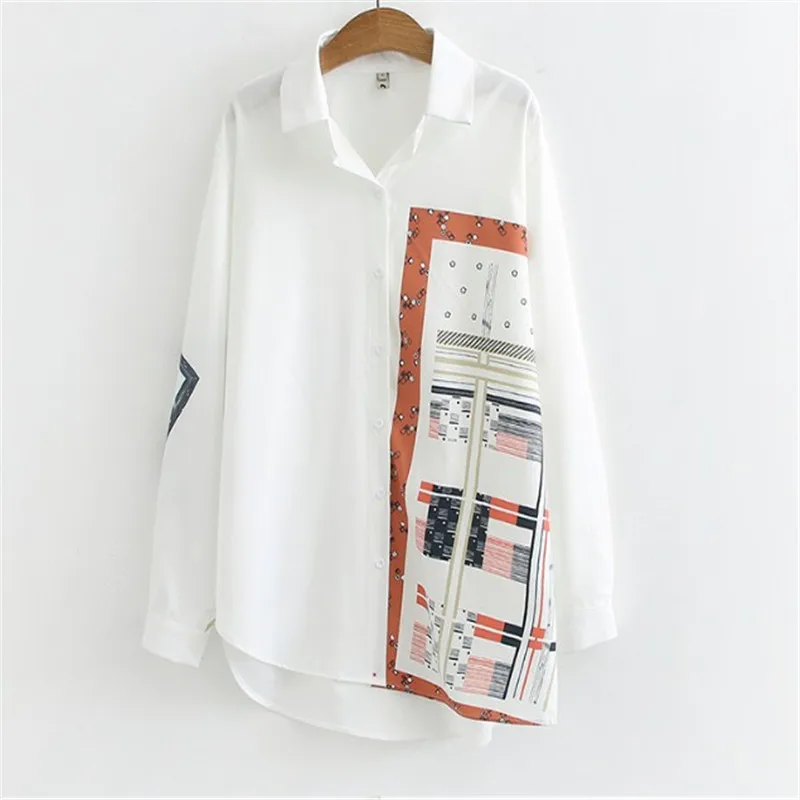 

Xl-4xl 2020 spring plum-size new design sense blouses women's long sleeve spring chiffon shirt casual white shirt