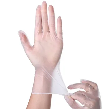 

20PCS Guantes Desechables PVC Safety Gloves Safety Gloves Home Kitchen Dining Transparent PVC Film Protective Safety Gloves