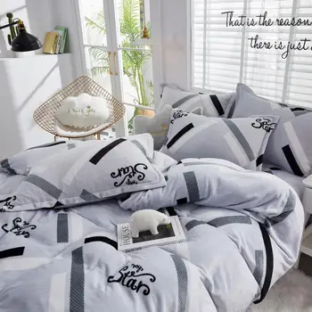 

190g Flannel Bedding Sets Comfortable Skin-friendly Anti Pilling Duvet Cover With Pillowcase Twin Full Queen King Size Keep Warm