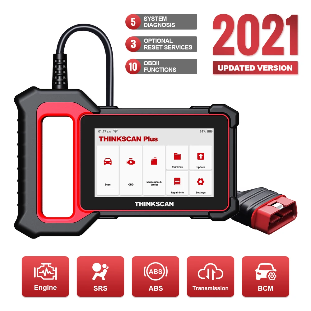 US $167.99 THINKCAR Thinkscan Plus S4 Lifetime Free Optional 3 Resets Car Diagnostic Tool ECMTCMABSSRSBCM System OBD2 Auto Scanner