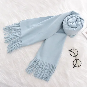 

Ladies new shawl simple and versatile warm tassel scarf