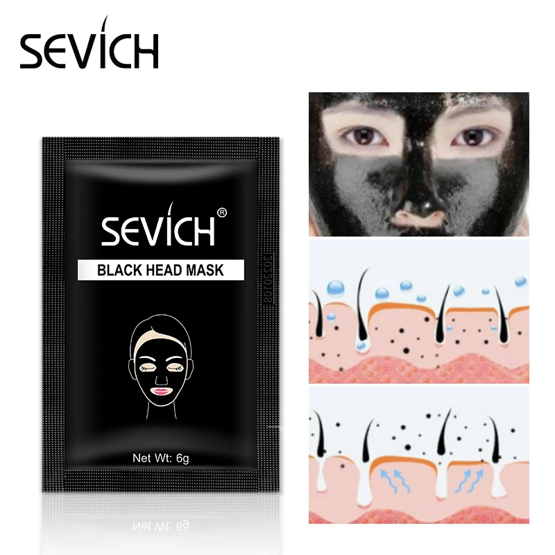 Sevich 5 шт./партия, маска для удаления угрей лица, уход за лицом, уголь, глубокое очищение для AcneScars