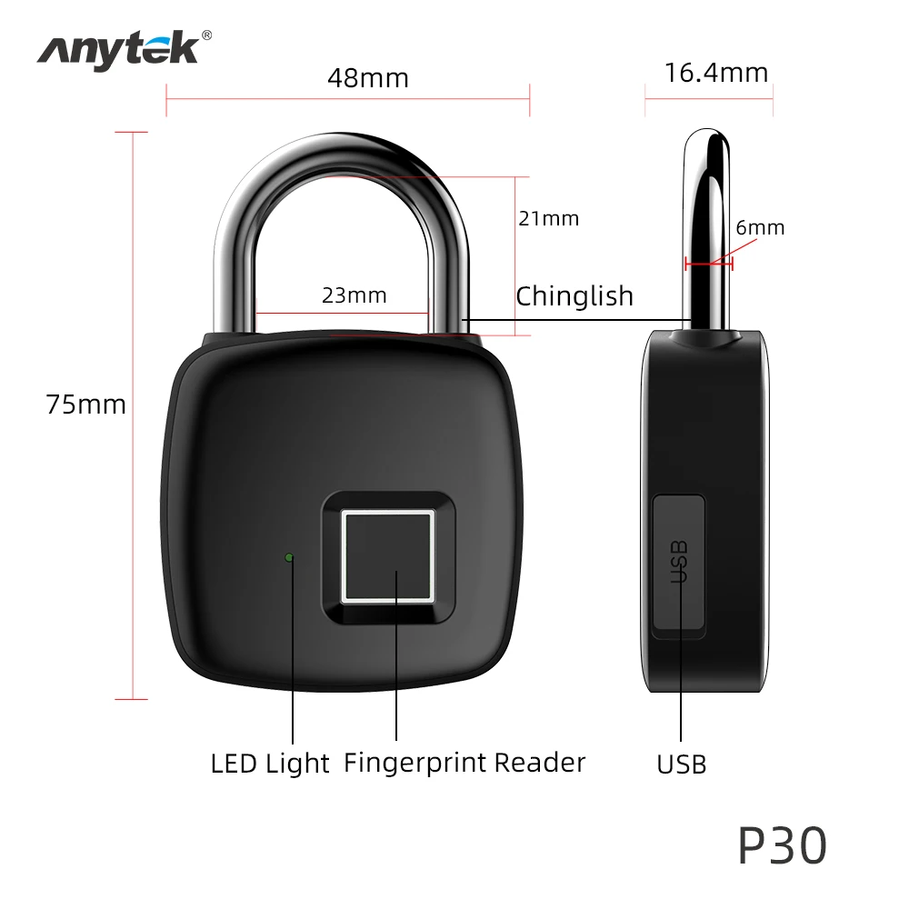 USB Перезаряжаемый умный Keyless электронный замок с отпечатком пальца домашняя Противоугонная безопасность безопасности замок двери багаж чехол замок