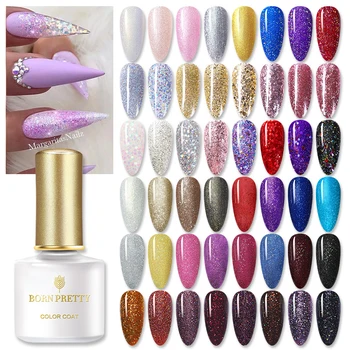 

BORN PRETTY 55 Colors Gel Nail Polish 6ml Shimmer Glitter Sequins UV Gel Soak Off Gel Vanish Nail Gel Polish Nail Art Design