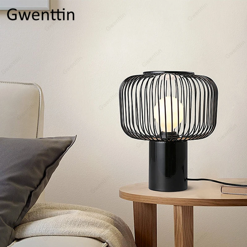 Nordic Iron Cage Table Lamp Loft Industrial Standing Desk Lights Bedroom Bedside Modern Led Light Fixtures Luminarias Home Decor Nordic Iron Cage Table Lamp Loft Industrial Standing Desk Lights Bedroom Bedside Modern Led Light Fixtures Luminarias Home Decor