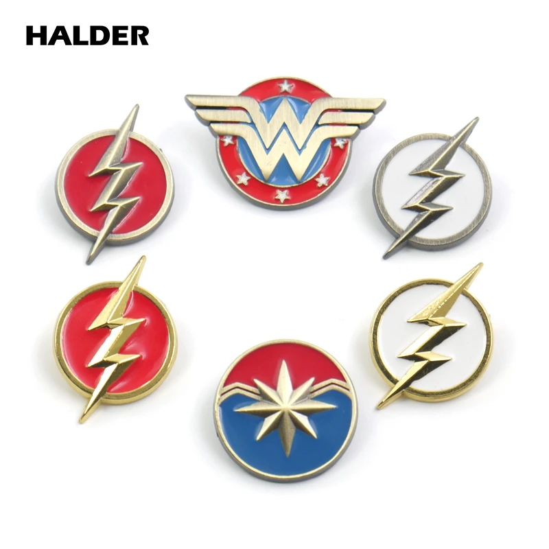 BR0057 HALDER The Flash капитан Марвел модные ювелирные изделия Броши Булавки на лацкан сумка значок для рюкзака аксессуар подарок украшение одежды