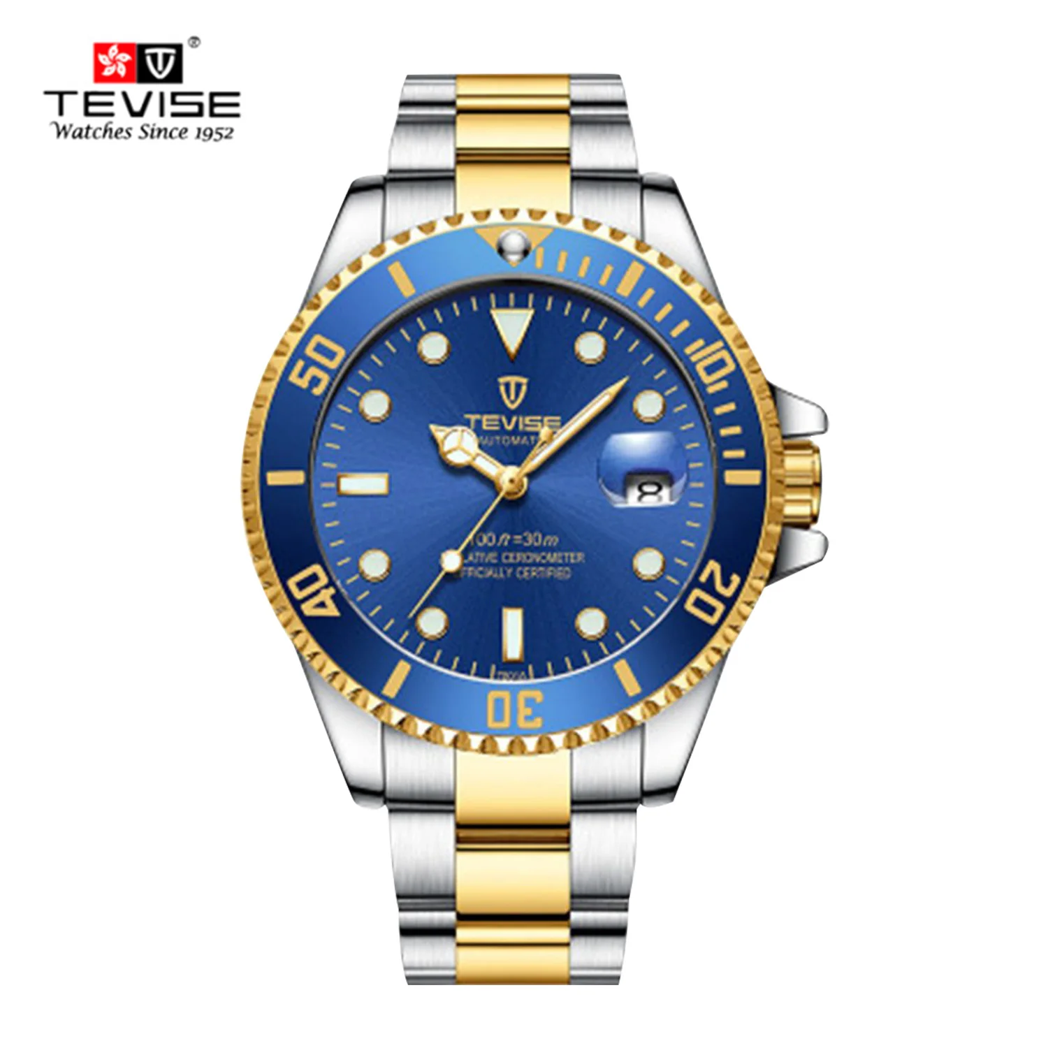 TEVISE часы мужские роскошные механические часы со стальным ремешком водонепроницаемые автоматические часы деловые новые - Цвет: 06