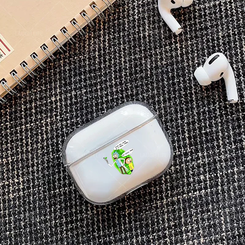 Чехол Airpods Pro с мультяшным принтом Рик и Морти, беспроводные Bluetooth наушники, милый чехол для Apple AirPods pro, силиконовый чехол для зарядки, чехол