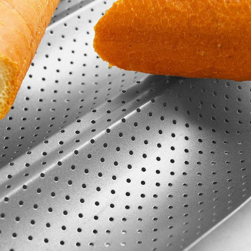 Антипригарная перфорированная французская сковорода для хлеба багетная форма