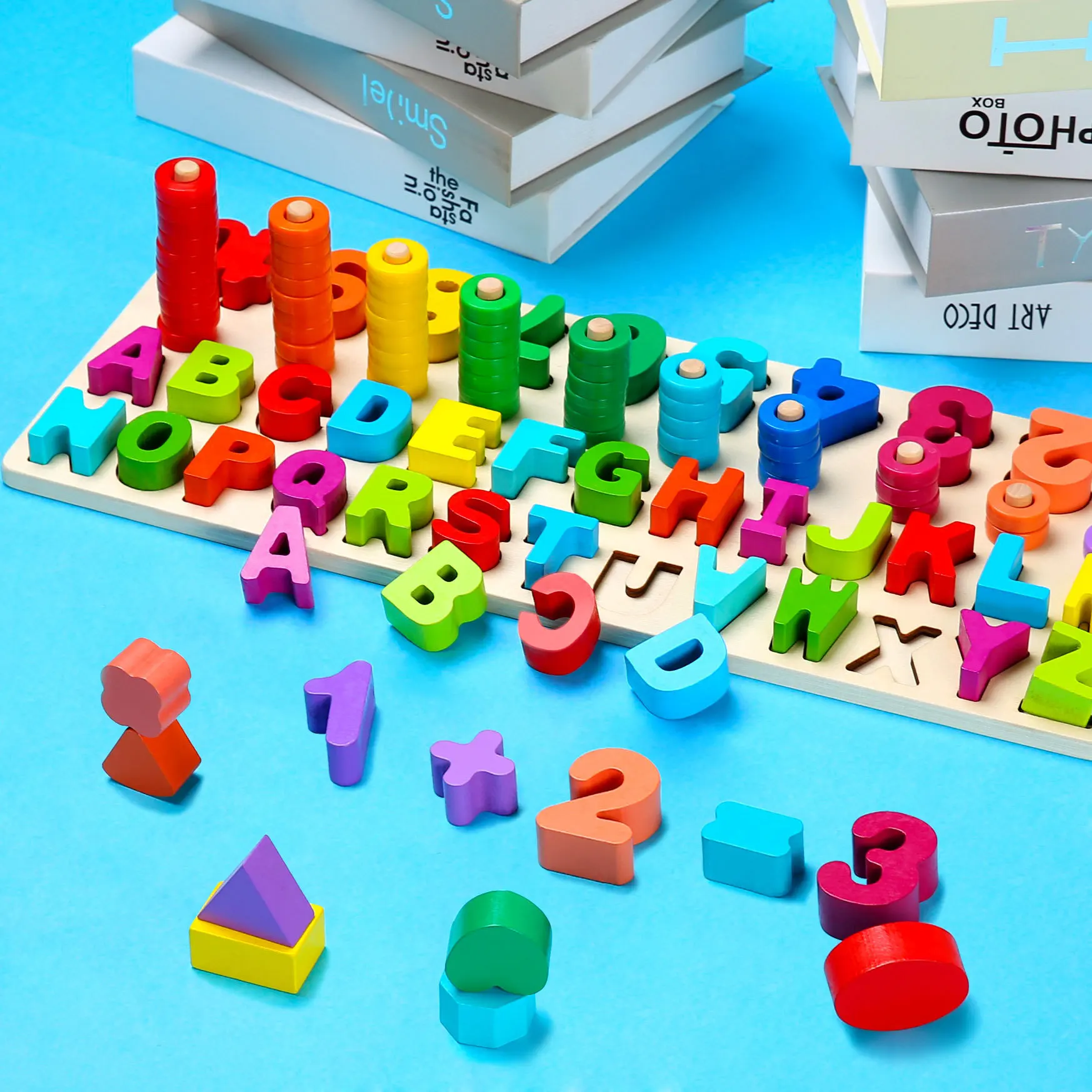 Three-in-One Numbers Board Children Wooden Letter with Numbers Shape Color Cognitive Toy Educational Clutch Plate Building Block
Three-in-One Numbers Board Children Wooden Letter with Numbers Shape Color Cognitive Toy Educational Clutch Plate Building Block