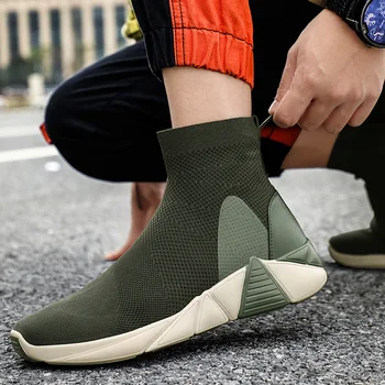 

Jennifer High Top Men Sneakers Summer Breathable Socks Sneakers Women Flats Sports Walking Shoes Couple Outdoor Running Shoes