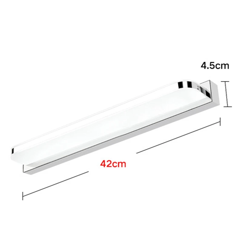 Led туалетное зеркало со светодиодной подсветкой 40/50 см установленный заподлицо 9 Вт/12 Вт Ac220-240V Водонепроницаемый современные косметические акриловые настенный светильник для Ванная комната свет бра