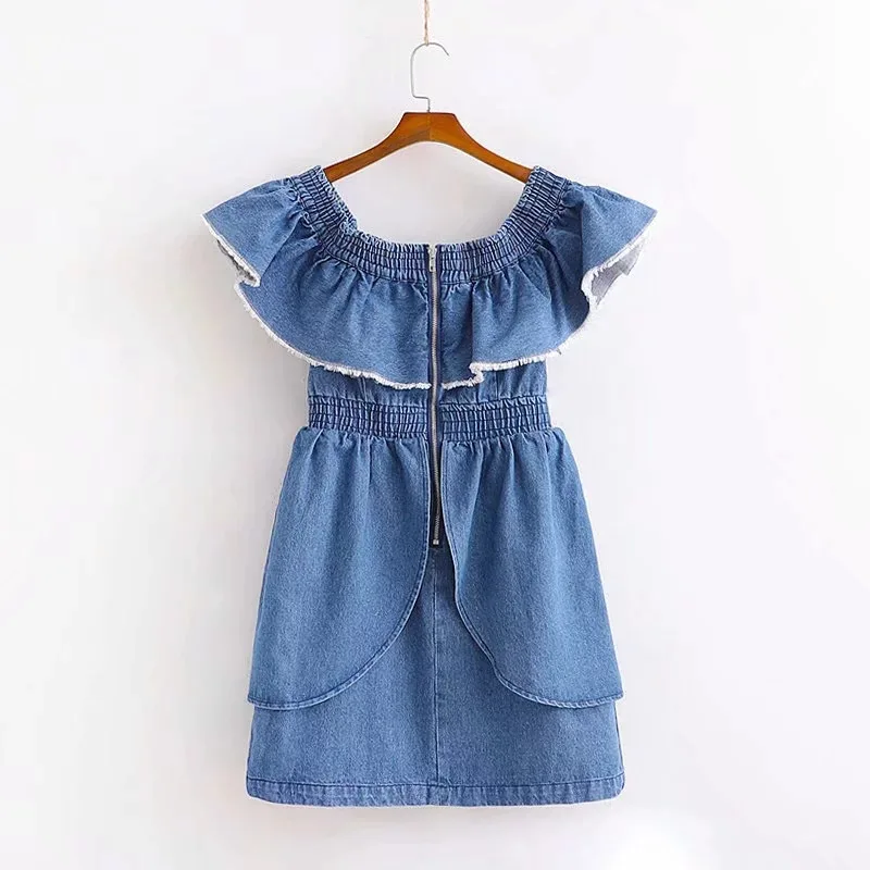 

C3117-hu2420 WOMEN'S Dress New Products off-Shoulder Flounced Computer Cable Lock