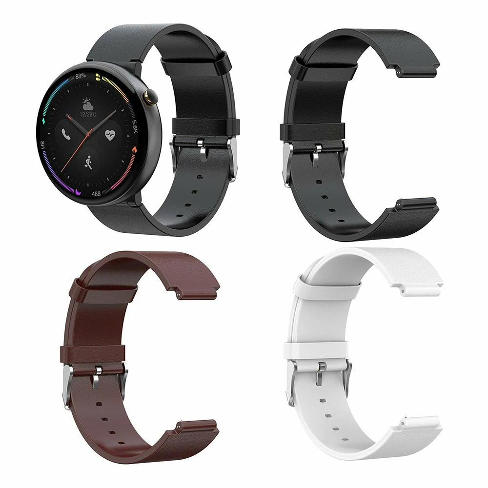 

Smart Watch Accessories Waterproof Watch Band 23mm Oil Wax Genuine Leather Watchband Wrist Strap for Amazfit 2 A1807 BM