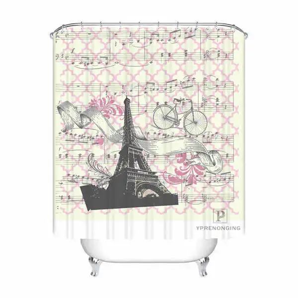 Shower Curtain Пользовательские Водонепроницаемый душ Шторы розовый ретро Архитектура печатных Ванная комната Декор различные размеры#180324-01-19 - Цвет: Shower Curtain