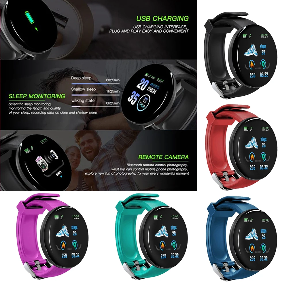 Bluetooth Смарт-часы спортивные Шагомер Heartrate Монитор артериального давления Бег Спорт фитнес-трекер
