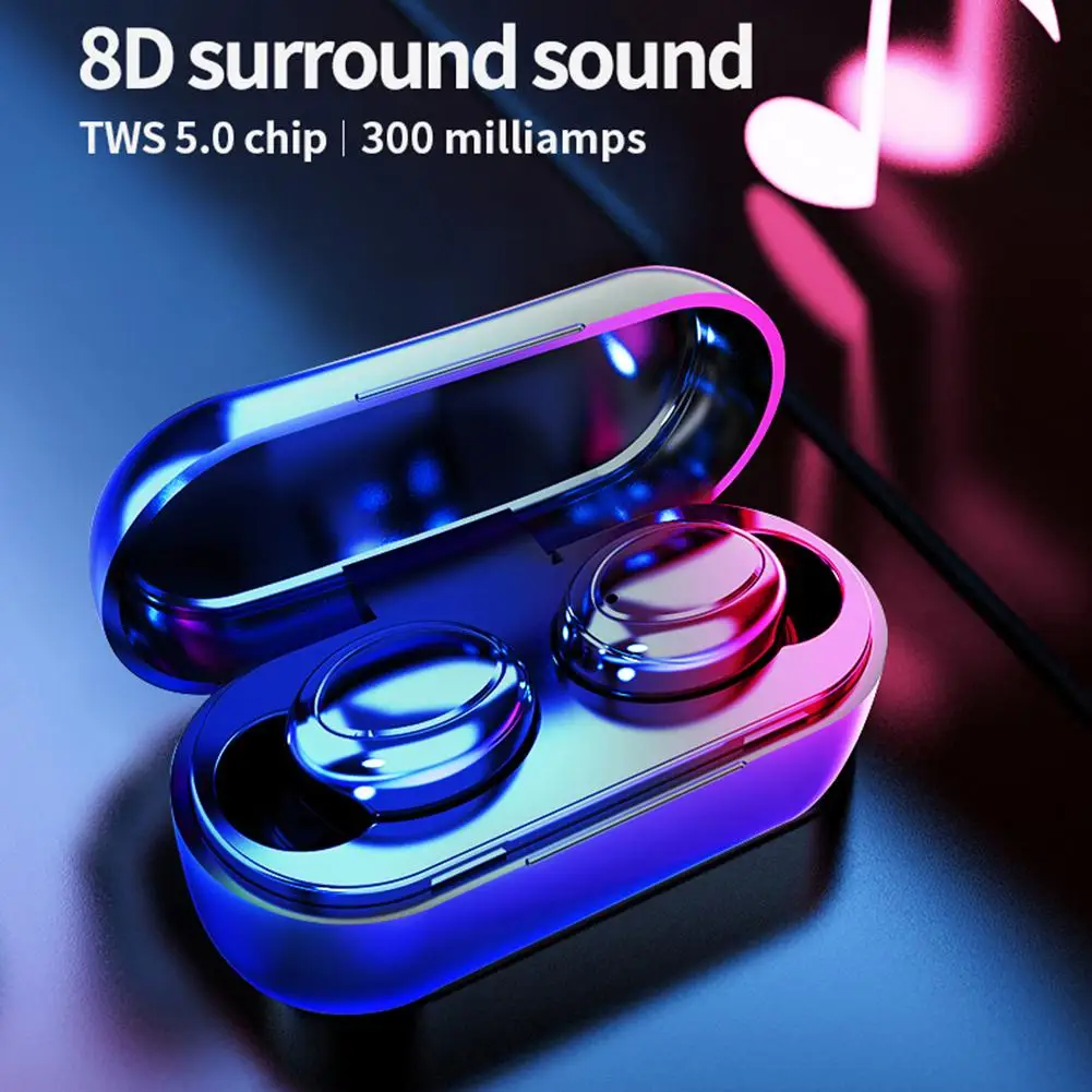 V2 TWS Mini High Quality Bluetooth 5 0 Wireless Earbuds Earphone Sports Stereo Music Headset With Mic Charging Box For all Phone