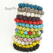 Yingwu 10 шт./партия, женские Стразы ручной работы, круглый кристалл, бисер, растягивающийся браслет, женские браслеты на запястье, ювелирные изделия