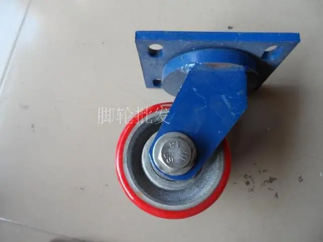 Super Heavy Duty Truckle Thick Blue Holder 6-Inch Universal with Brake Wheel Iron Core PU Wheel Load 1 Tons 4-Inch 5-Inch 8-Inch