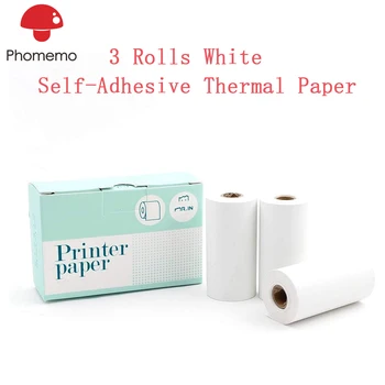 

High Quality Phomemo 3 Rolls White Self-Adhesive Thermal Paper Printable Sticker Paper for Phomemo M02/M02S Photo Printer
