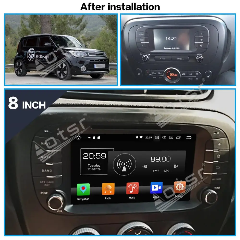 For Kia SOUL 2014 2015 2016 2017 Car Multimedia Radio Player Stereo Android 10 DSP 8 inch IPS Screen Audio GPS Nav BT  head unit