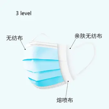 

50Pcs 3-layer Dustproof non-woven Mouth Mask Ventilation Adults Protective Masks New