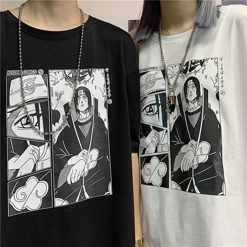 Itachi Uchiha, женская, мужская, летняя футболка, короткий рукав, негабаритная одежда,, Наруто, принт, аниме, пара, модный, хлопок, полиест, Топ