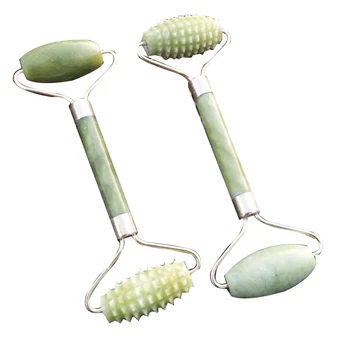 

Double Head Natural Face Beauty Massage Tool Roller Jade Face Slimming Body Head Neck Natural Jade Relaxing Face Massager
