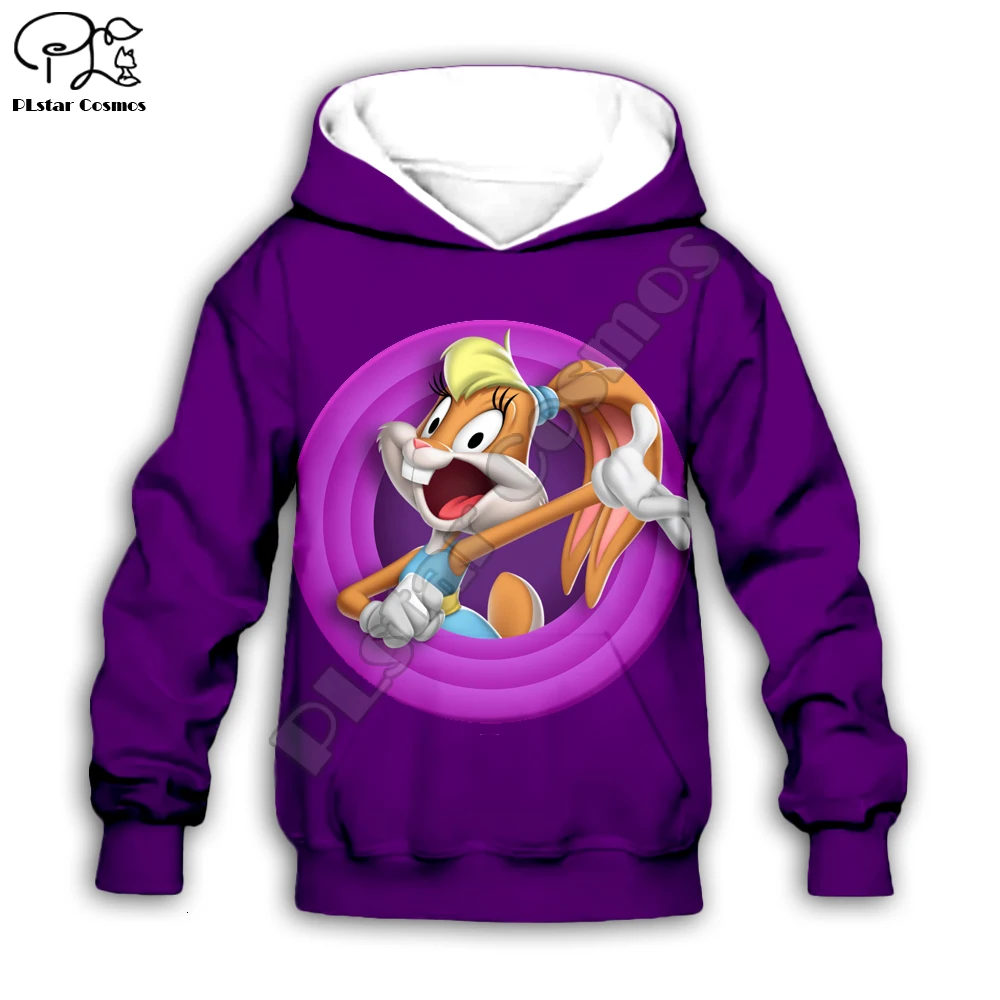 

Kids Bugs Bunny print 3D hoodies cartoon Lola Bunny Sweatshirts children toddler baby Looney Tunes boy girl zipper tshirt Pants