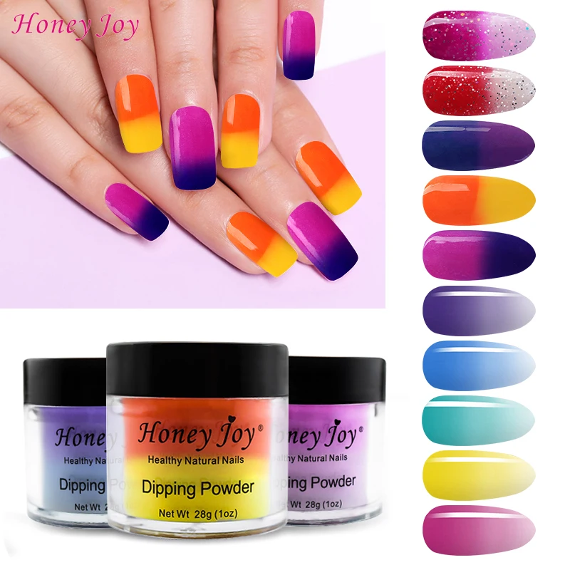 

28g/Box Temperature Color Change Shine Glitter Dip Powder Nails Dipping Nails Long-lasting Nails No UV Light Needed (#1-#6)