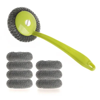 

8 with stainless steel wire ball with handle clean home the kitchen to clean up a large ball cleaning brush wire brush