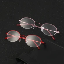 Диоптрические-1,00~-6,0 очки для близорукости, металлические овальные полуоправы, очки для чтения для женщин, ультра-светильник, Гибкие портативные очки из смолы