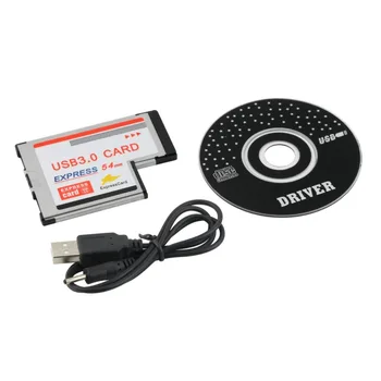 

54 Mm Express Card Usb 3.0 Pcmcia Dual 2 Poorten Overdrachtsnelheid Tot 5Gbps 1.5/12/480Mbps Express Card Adapter Voor Laptop