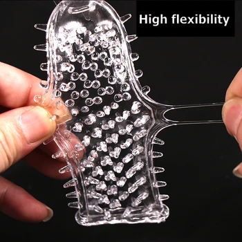 12CM Reusable Condoms Penis Extender Sleeve Delay Ejaculation Clitoral Stimulator Sex Toys For Men Couples Intimate Goods 2