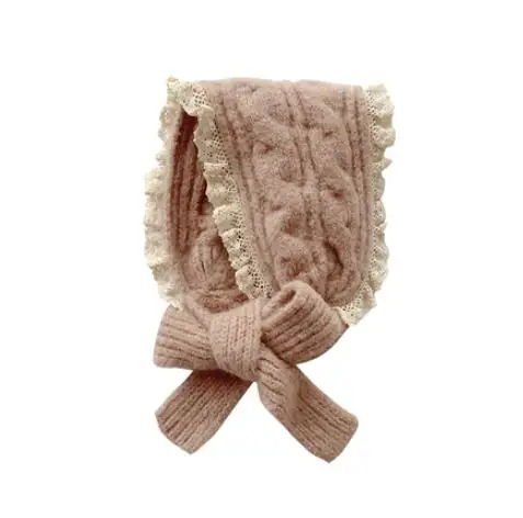 pink Кружевные головные уборы для маленьких девочек, хлопок, knited повязка на голову для ребенка, новорожденного ребенка, тюрбан шапки для малышей твист аксессуары для плетения волос - Цвет: pink