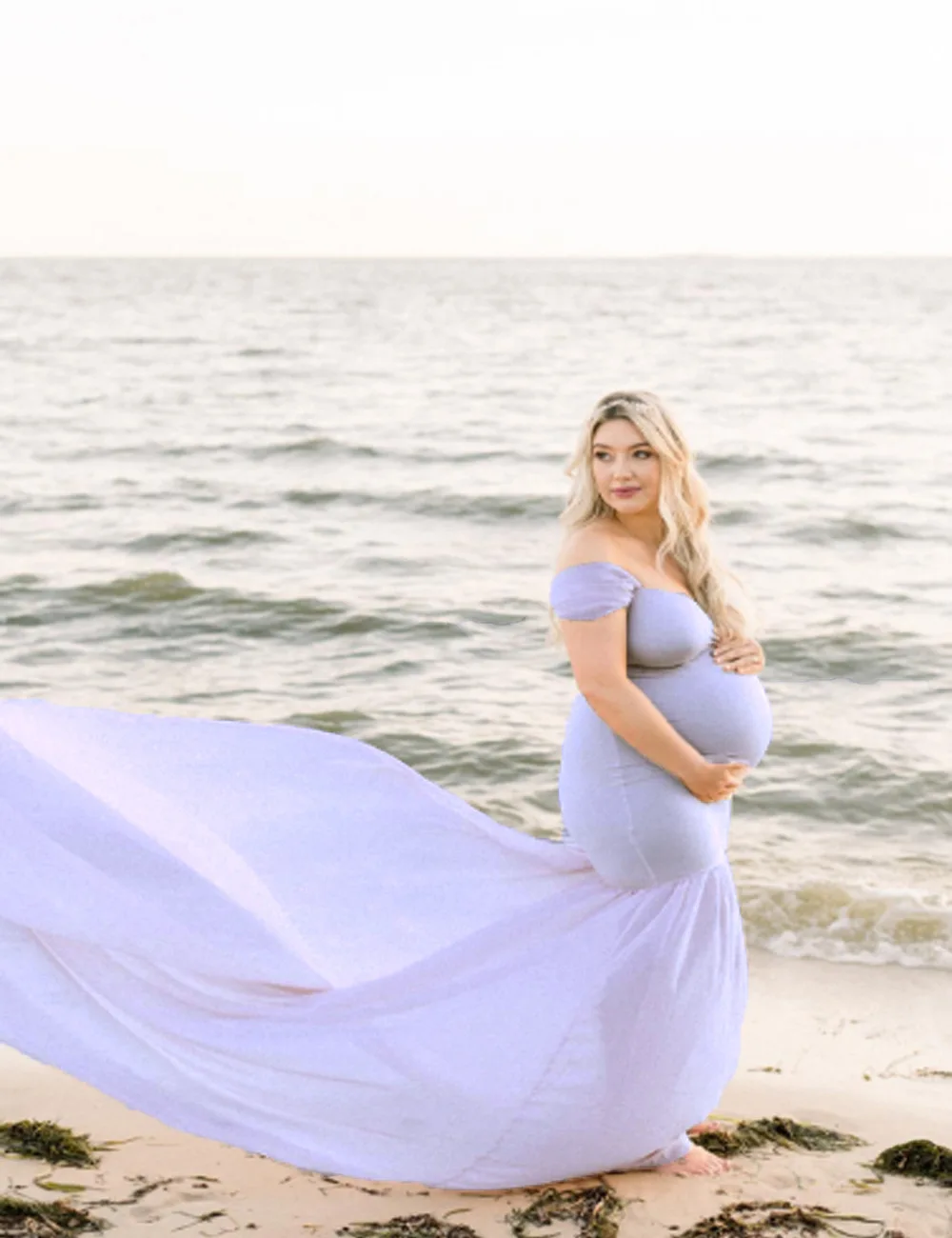 2019 Sexy Maternity Dresses Photography Props Off Shoulder Women Pregnancy Dress For Photo Shooting New Tail Maxi Maternity Gown (1)