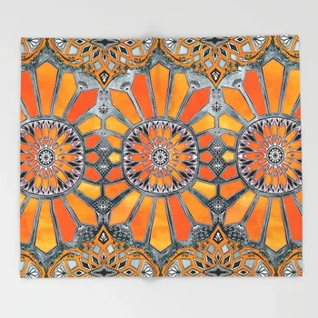 

Sunflower Cartoon Throws for Sofa Cute Kids Design Orange Watercolor Blankets Christmas Decorations for Home Custom Blanket