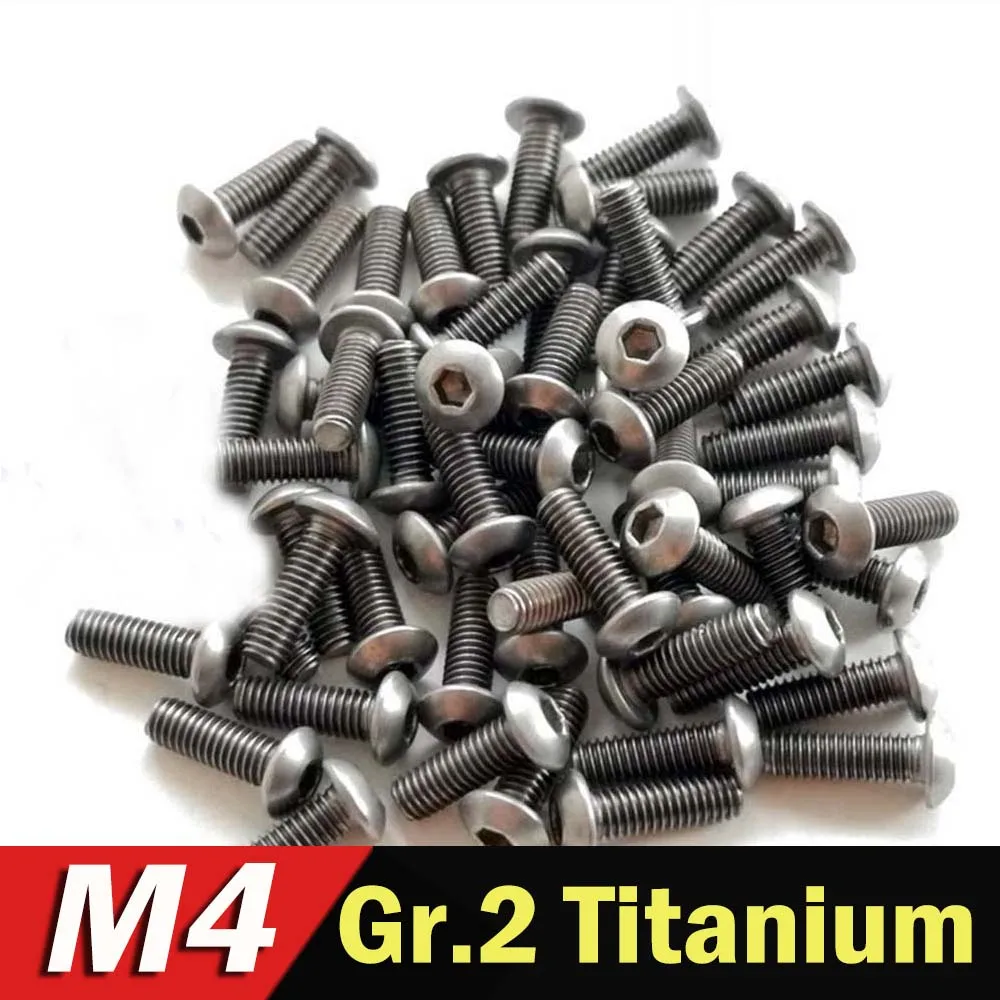 20pcs Titanium Bolt Truss GR2 M4 x 3 4 5 6 8 10 12 14 15 16 18 20 25 30 35 40 45 50 55 60mm Hex Socket ISO7380 | Обустройство дома