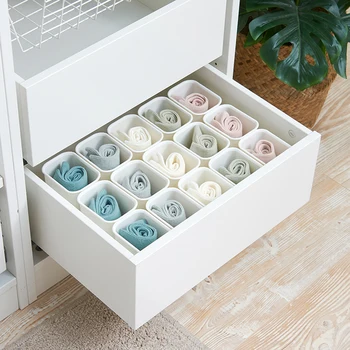 

Desktop storage box cosmetic stationery tableware free combination partition can be spliced finishing case 4 pcs YHJ40705