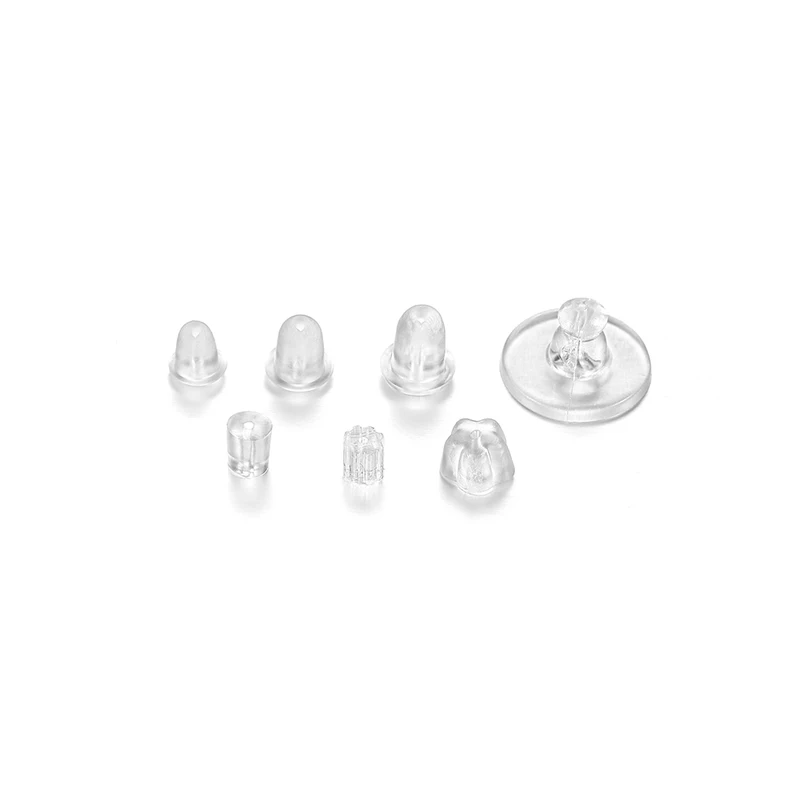 200-2000pcs Soft Silicone Rubber Earring Back Stoppers for