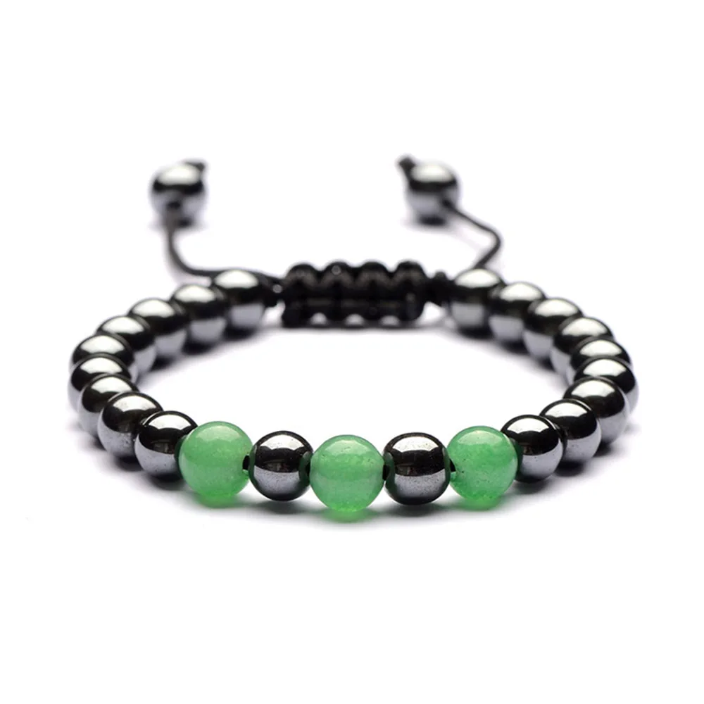Мужской браслет 8 мм натуральный каменные бусины, ювелирные изделия, аксессуары для женщин и мужчин - Окраска металла: Зеленый