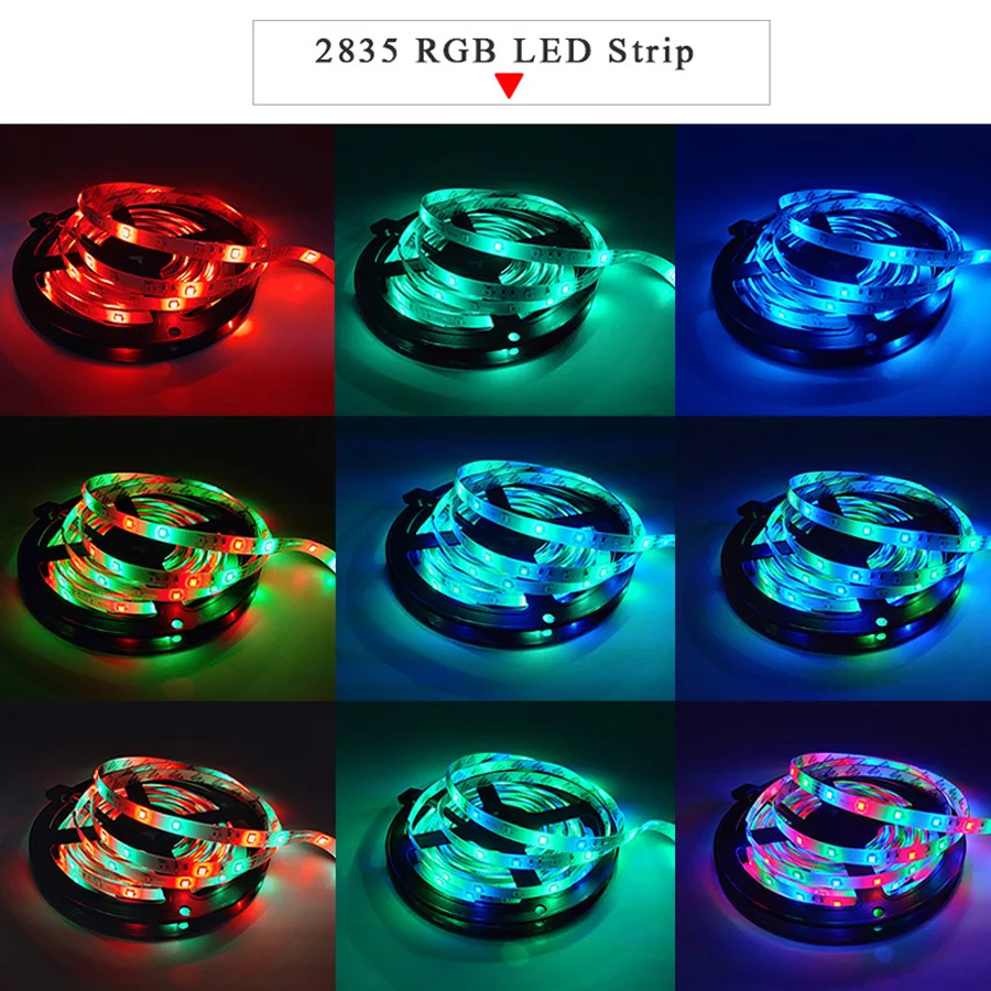 900 Led Strip Light 2835 SMD RGB Tape 5M 10M 15M 20M DC12V 3528 Flexible RGB LED Stripe Ribbon Diode +WiFi 24Key Controller+Adapter (2)