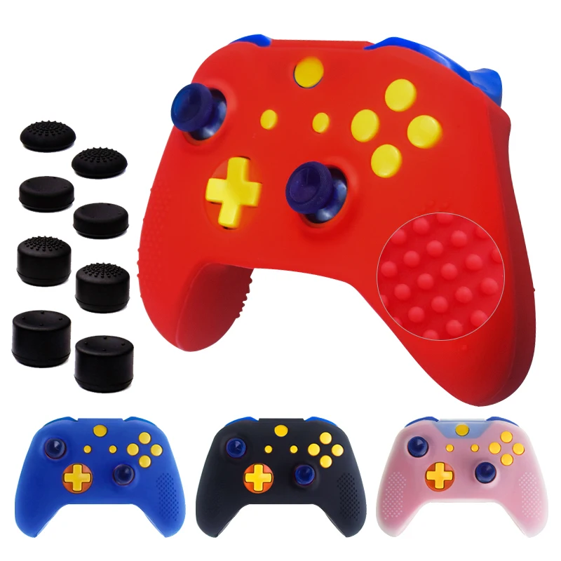 

Anti-Slip Soft Silicone Gel Case Cover for Xbox one/Slim Gamepad Rubber Skin Protective Case With Thumb Stick Grip Caps