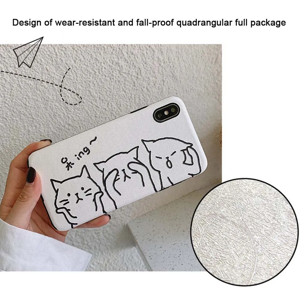 卡通蚕桑纹猫咪手机壳 7