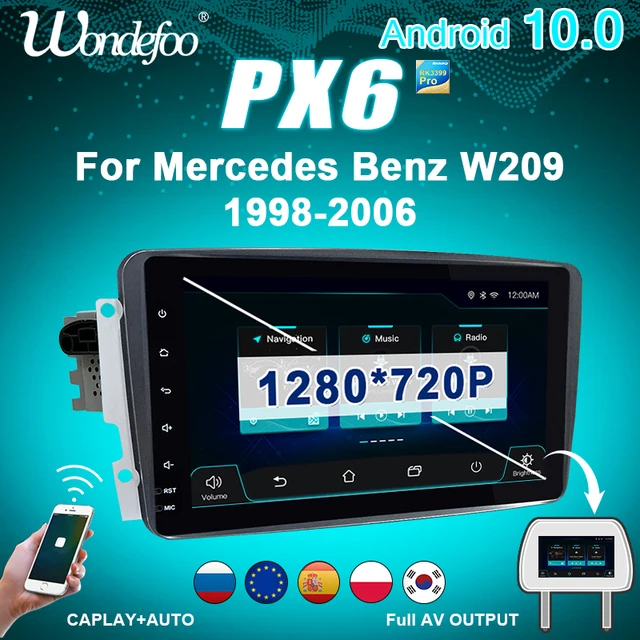 $184 Wondefoo PX6 1 DIN Android 10 Car radio For Benz W209 W203 W168 W208 W463 W170 Vaneo Viano Vito E210 auto audio BT no 2DIN 2 DIN
