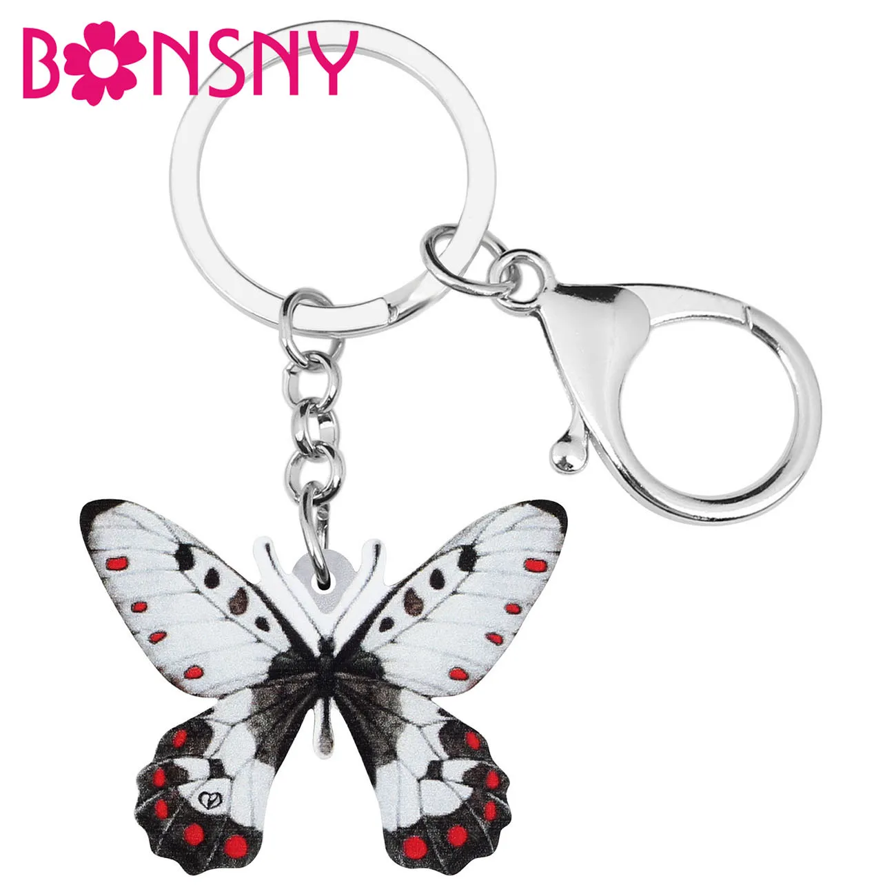 Акриловые брелоки Bonsny в виде бабочки длинные с рисунком ювелирные изделия для