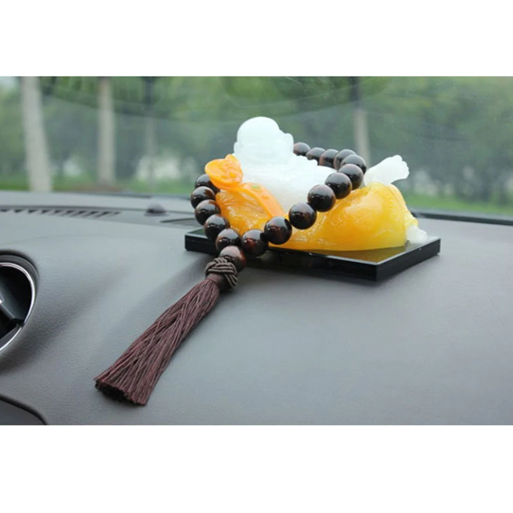 Car Decoration Accessories Car Pendant Car Figurine Ornament Wood Buddha Beads Car Rearview Mirror Hanging Pendant Interior Decor Ornament