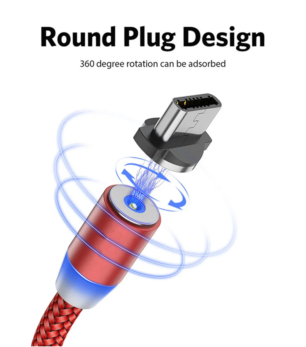 1 м быстрой зарядки Магнитный светодиодный кабель USB для iphone XR XS MAX, 6, 6 S, PLUS, huawei Y5 Y6 Y7 Prime honor 20 7c 7a pro 6c 7x 6x 5x