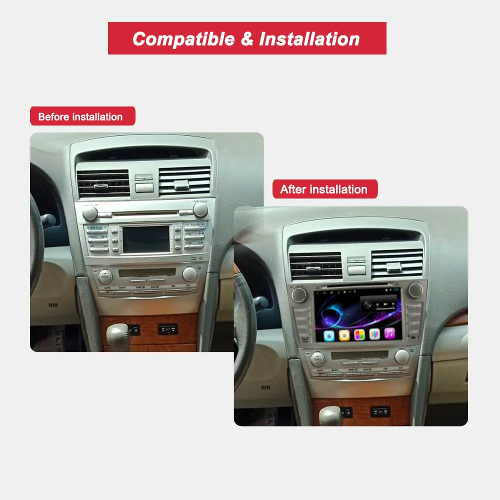 Perfect Bonroad 8" 2Din  Android 8.1 Car DVD Video Radio GPS Navigation  For Camry 2007-2011 Car multimedia playr Stereo Ram2G Rom16G 5